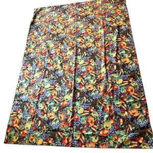 Vintage Thanksgiving holiday tablecloth festive brown orange green pumpkins